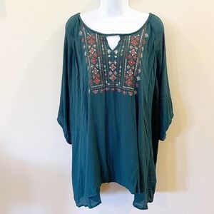 Spade & Heart Jamis Cold Shoulder Top Teal Size 3X